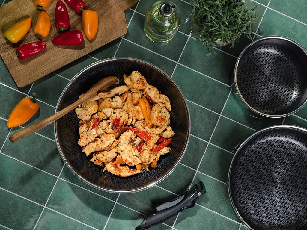 WOKPFANNE MIT ABNEHMBAREM GRIFF 30CM SET - 5